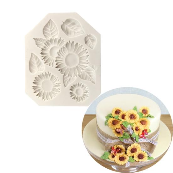 Кухонная силиконовая форма «сделай сам», подсолнечник, шоколадный торт, помадка, глина, форма для печенья