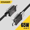Essager 65 Вт 4 в 1 USB C кабель Mecha быстрая зарядка кабель для iPhone 16 15 14 Xiaomi Macbook Type C многопортовый провод для быстрой зарядки