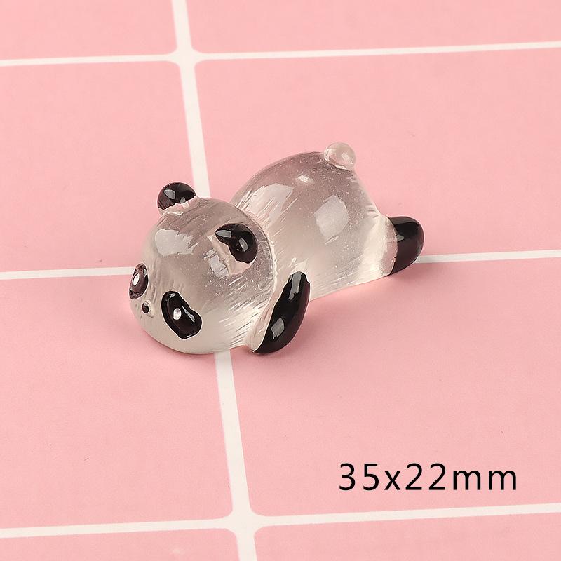 5/1Pcs Glowing Panda Mini Figurines Miniature Panda Micro Landscape Ornament Glowing in Dark Miniature Flower Potted Decor