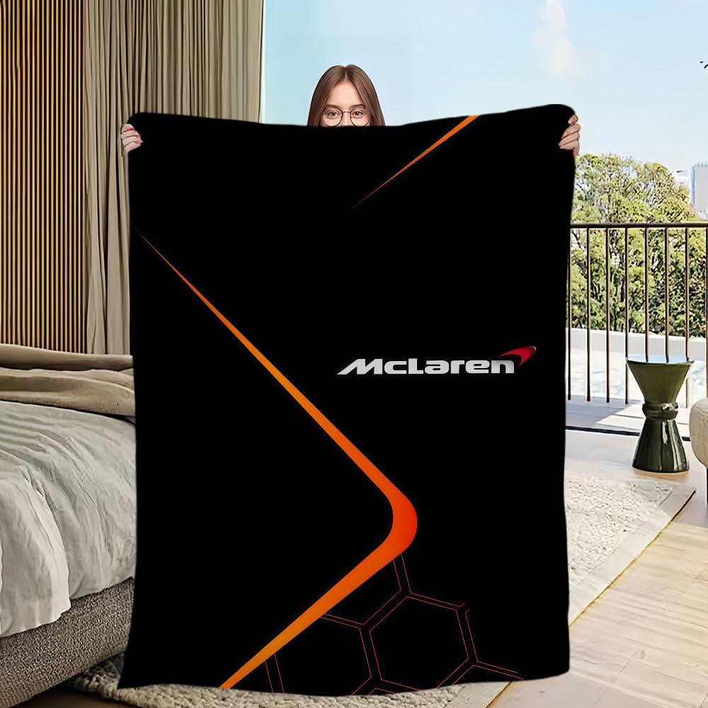 Крутое одеяло с логотипом M-M-McLarenS-ES Фланелевое теплое уютное мягкое плюшевое одеяло Для пикника кроватей диванов домов и спален