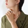 Корейский ретро-набор: ожерелье с цирконами и универсальные серьги Dongdaemun, не тускнеющие