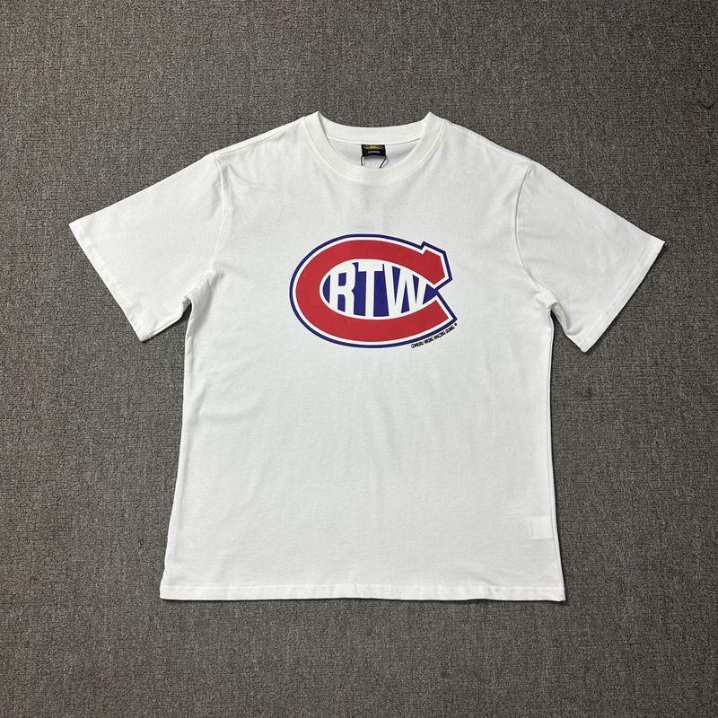 230g Cotton Short Sleeve T-Shirt Men Women Loose Fit Letter Print Tee Casual Wear