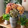 Artificial Flower Fade-resistant Simulated Hydrangea Realistic Fake Plant for Home Weddings Decoration