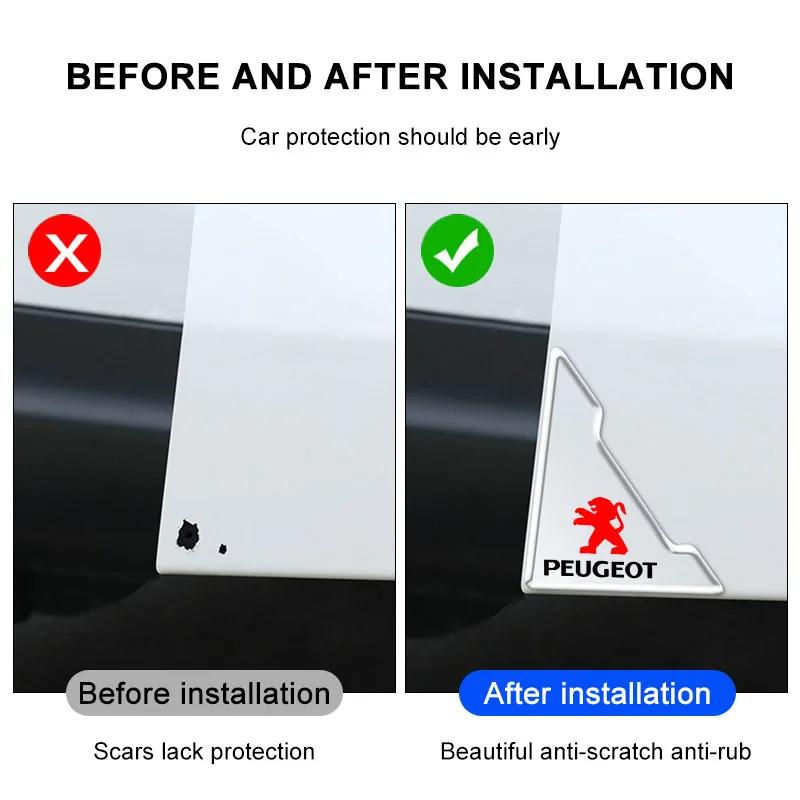 For Peugeot Transparent Car Door Corner Cover Anti-Scratch Protection Sticker For Peugeot 206 308 307 208 207 3008 2008 508 407