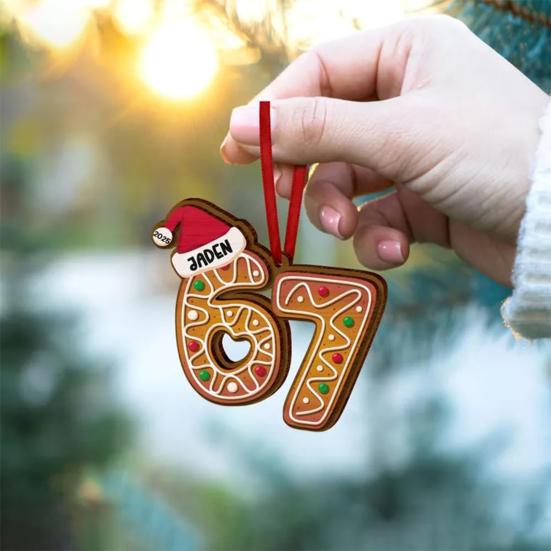 Шесть Семь Деревянное Украшение Смешной Подростковый Сленг Украшение на Рождественскую Елку Юмор 67 Мем Подарок для Подростков