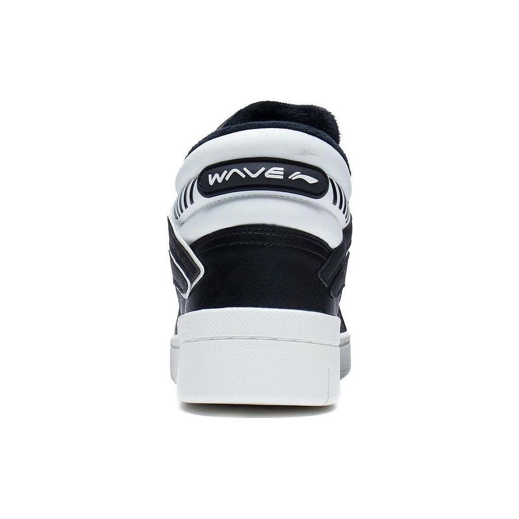 Li-Ning Fashionable Trendy Wear-Resistant Warm Mid-Top Skate Shoes Men Sneakers Black White AGCS323-2