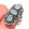 Натуральный аква-халкидон драгоценный камень 925 стерлинговое серебро ювелирное кольцо размер 9 AR-16739