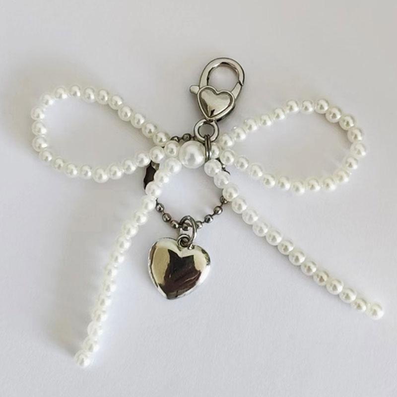 Стильный брелок с бусинами и бантиком, многофункциональный ювелирный шарм, уникальный подвес для телефона, подарок для модных девушек и женщин