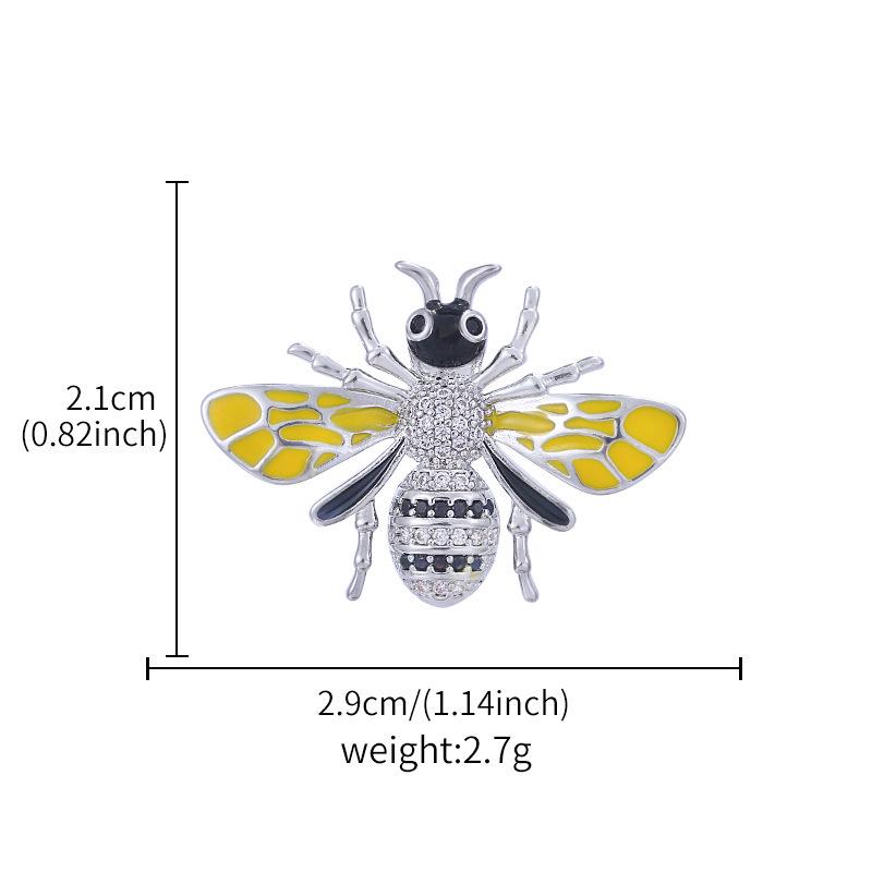 Брошь в виде пчелы с каплями масла в новом стиле - милая булавка в виде животного для воротников и аксессуаров одежды
