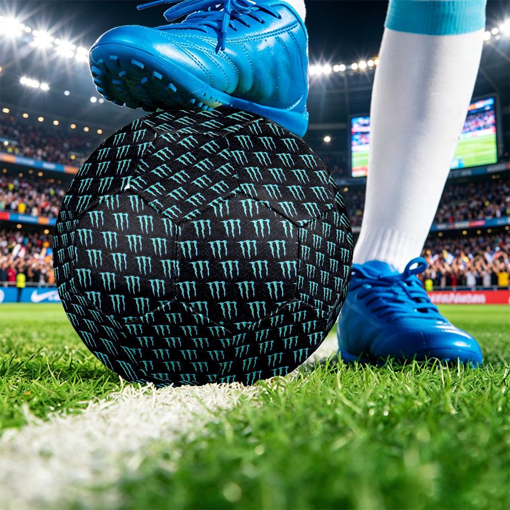 Monster Energy Print Size 5 Soccer Ball Durable Shock?Absorbing Sports Ball For Training Match Outdoor Playing