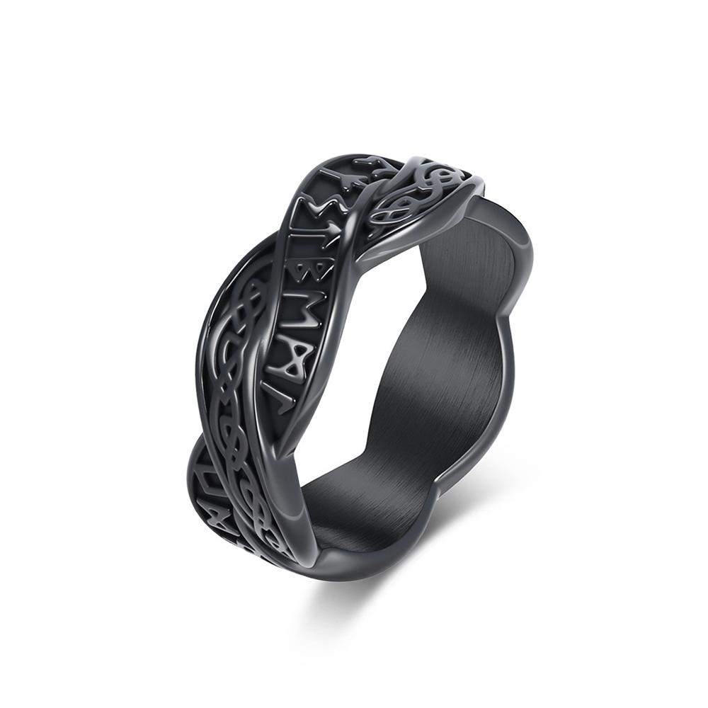 New Stainless Steel Viking Odin Runes Ring for Man Women Simple Punk Fashion Nordic Amulet Jewelry Gifts Accessories