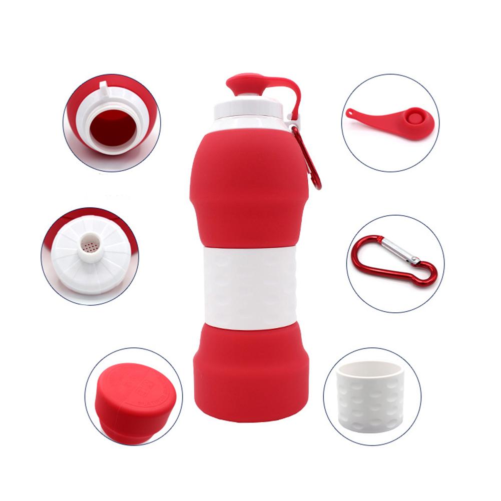 Outdoor Foldable Silica Gel Bottle High Temperature Resistant Light Weight Bottle for Sports Travel