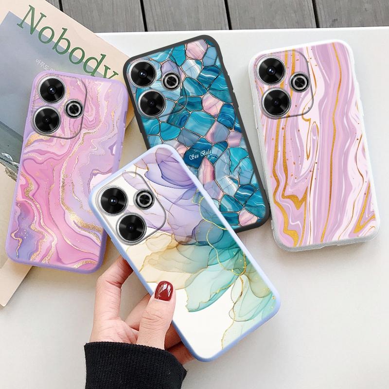 Мраморный мягкий силиконовый чехол для Samsung A55 M35 S24 Redmi Note 13 Pro 13C 14 Xiaomi Poco C65 iPhone 15 Huawei Honor 200 Realme 9 Camera Противоударный чехол