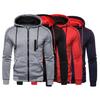 Contrast Colors Hoodie Coat Cardigan Thick Casual Long Sleeve Zipper Men Coat for Daily Wear