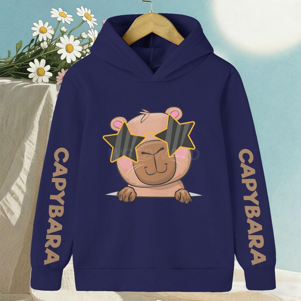 Capybaras Child Hoodies & Sweatshirts Cute Cartoon Capibara Print Children's Sweatshirt Hoody Boys Girls Kawaii Casual Tops