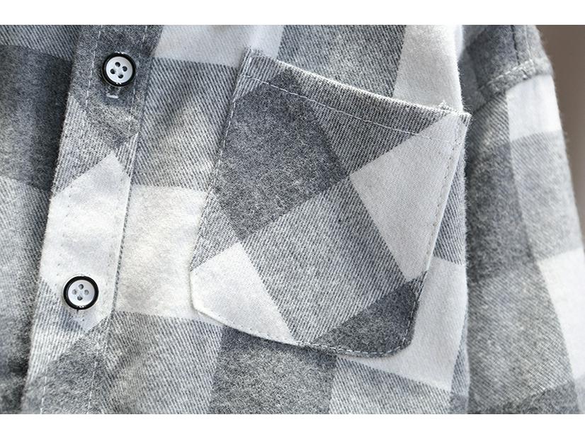 Рубашка в клетку с длинным рукавом для мальчиков — повседневный топ для младенцев и малышей на весну и осень 2023 г.