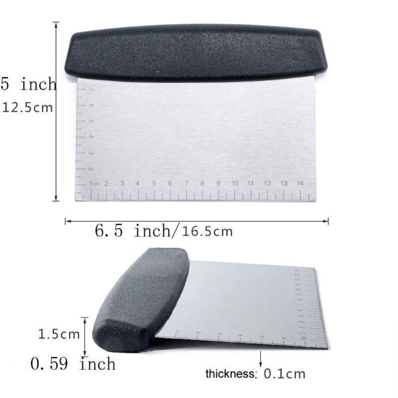 Скребок и измельчитель из нержавеющей стали для кухни, кондитерских изделий, металлический резак для теста, разглаживатель для глазури, скребок для украшения тортов, измельчитель теста