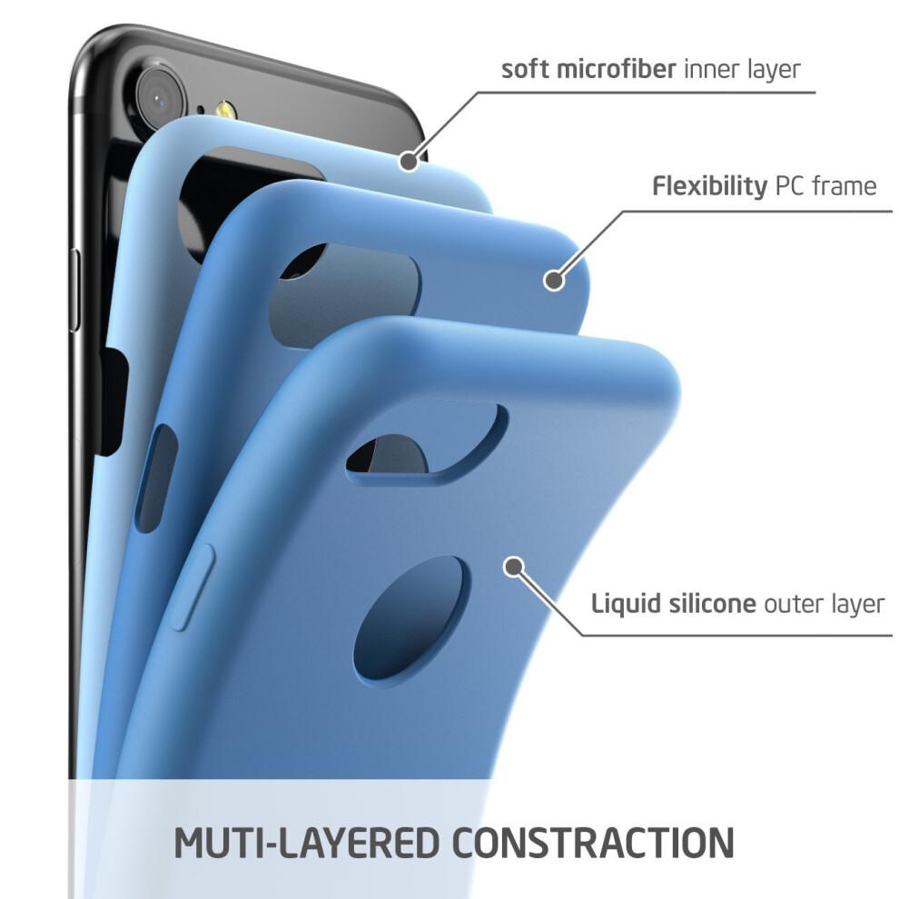 iPhone 7 Case, iPhone 8 Case, i-Blason Silicone [Flexible] [Shock Absorbing] Case for Apple iPhone 7 / iPhone 8 (Blue)