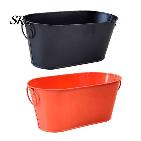 All Season Outdoor Utility Bucket Metal Ice Buckets for Parties, Portable Beverage Tub with Handles, Large Heavy Duty Iron Storage Bin Capacity