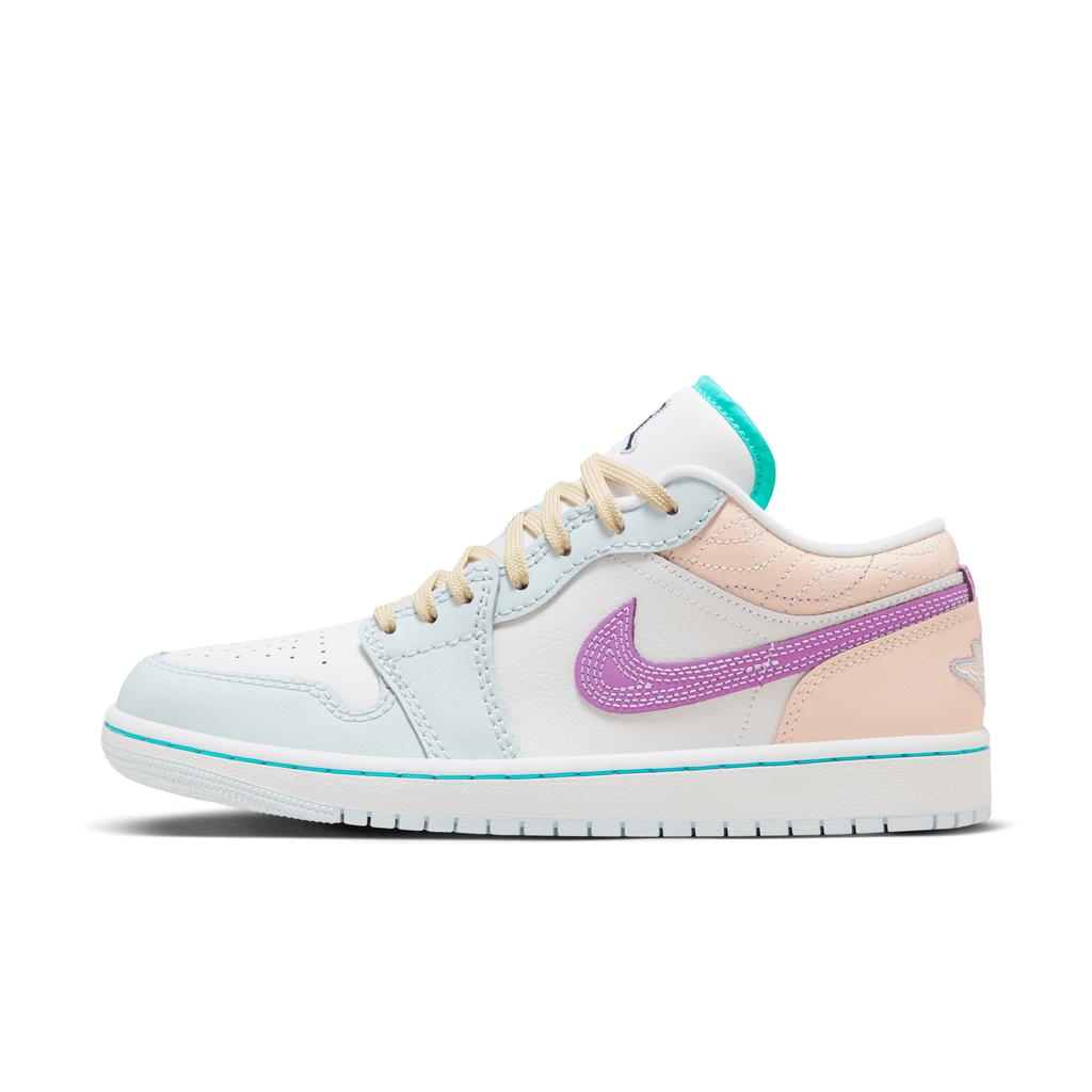 Air Jordan 1 Low Multi-Color Sashiko Women Sneakers White Blue-Tint Rush-Fuchsia FV3623-151