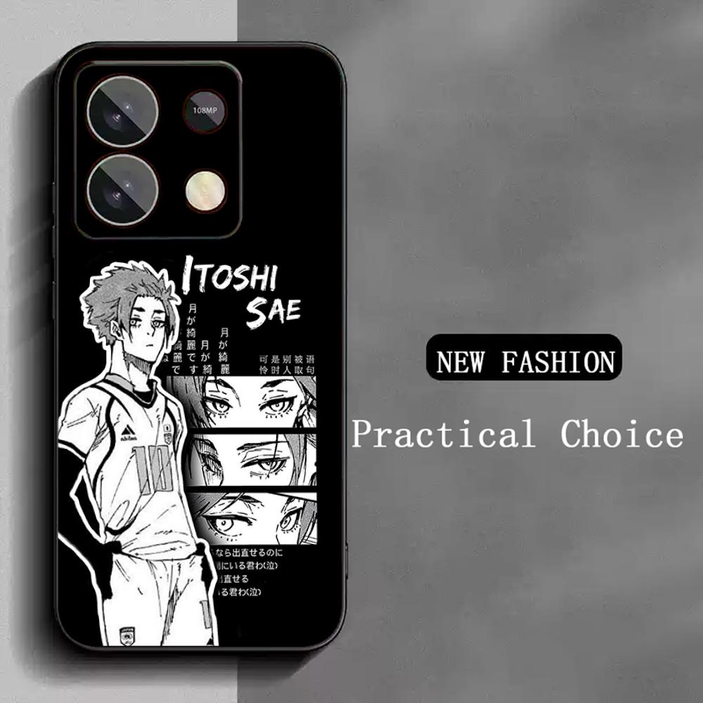Sae itoshi cool anime man pattern Phone Case For Redmi Note 14 13 12 11 Pro Plus S 5G 14C A3 Soft Black Phone Cover