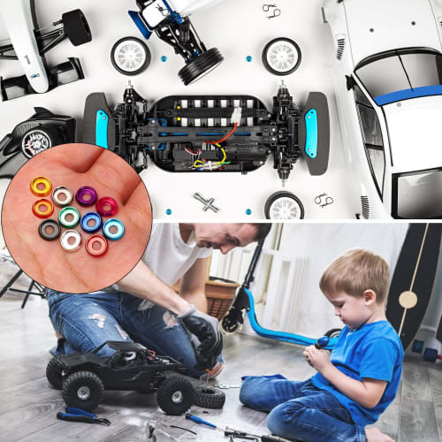 uxcell M3 Cone Cup Countersink Washers, 3mm/0.12" Hole Diameter, Aluminum Gasket Cup Head Washers for RC/FPV/PC/Drone/Mechanical Accessories Model Par