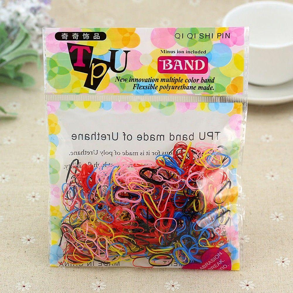 400pcs Elastic Girl Baby Rubber Hair Band Plaits Ponytail Holder Hair Rope Tie