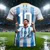Летняя мужская футболка-майка для футбола Messi #10 AI Design, дышащая, быстросохнущая, для улицы, для повседневного спорта