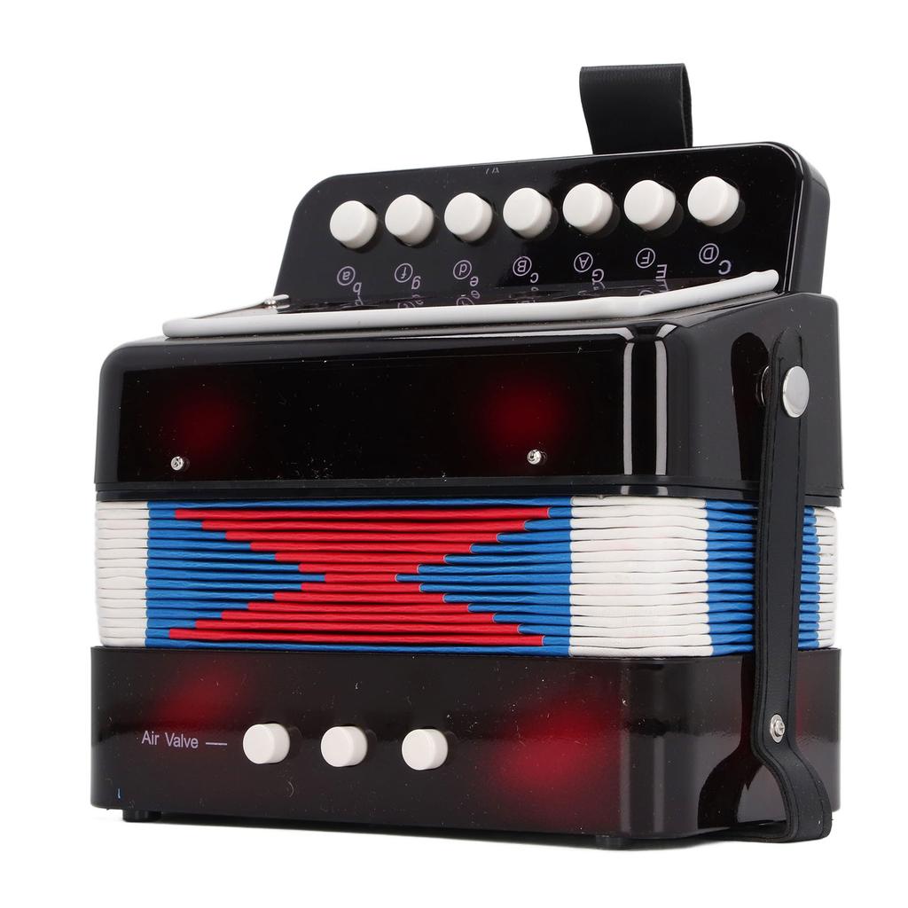7 Keys Control 2 Bass Kids Educational Musical Instrument Stage Button Accordion for Beginners Performance Practice