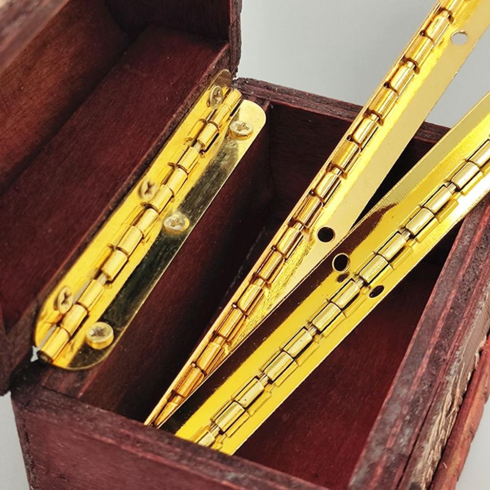 Vintage 3 Sizes Metal Golden Mini Hinges Cabinet Hardware Jewelry Box Hinge Furniture Fittings