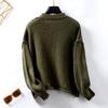 Solid Colour Pullover Women's Plus Size Sweater Autumn and Winter Loose Round Neck Reverse Lantern Sleeve Sweater