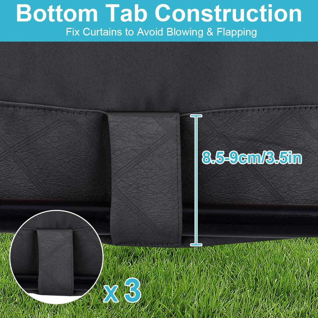 1 Panel Outdoor Curtains, Waterproof UV Protection Blackout Curtain with Eyelets, 3D Textured Indoor Outdoor Drapes for Garden, Pergola, Gazebo