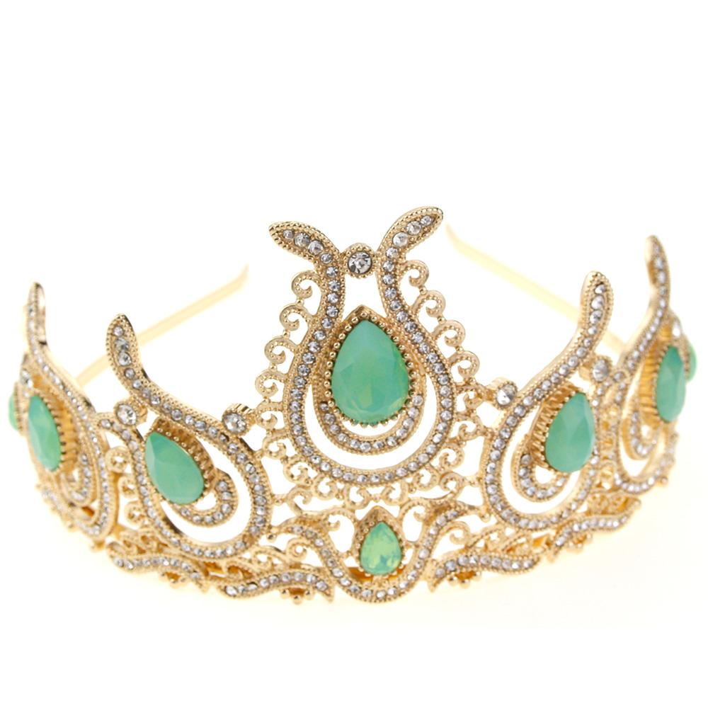 Корона золотого цвета, богемные хрустальные головные уборы, диадемы, свадебные аксессуары для волос