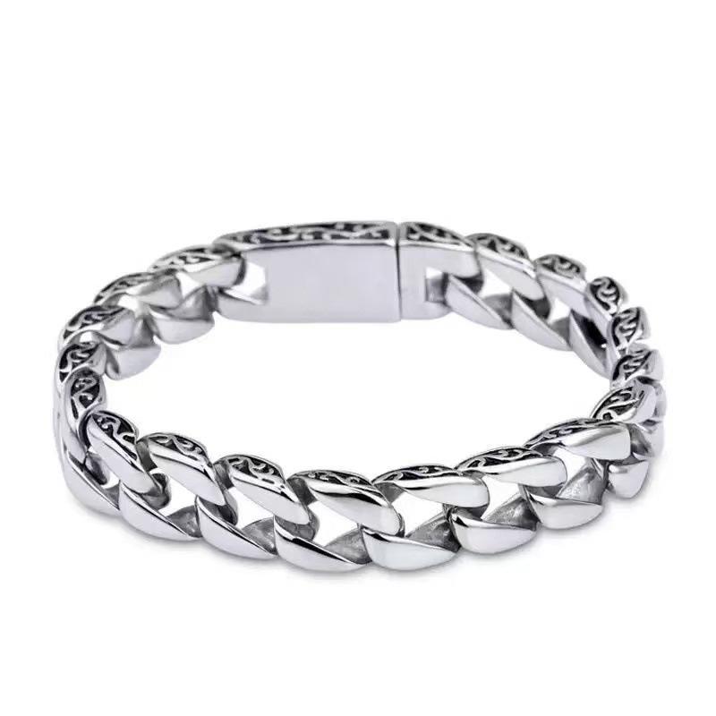 New Retro Punk Fashionable Embossed Pattern Bracelet, Versatile and Simple Bracelet