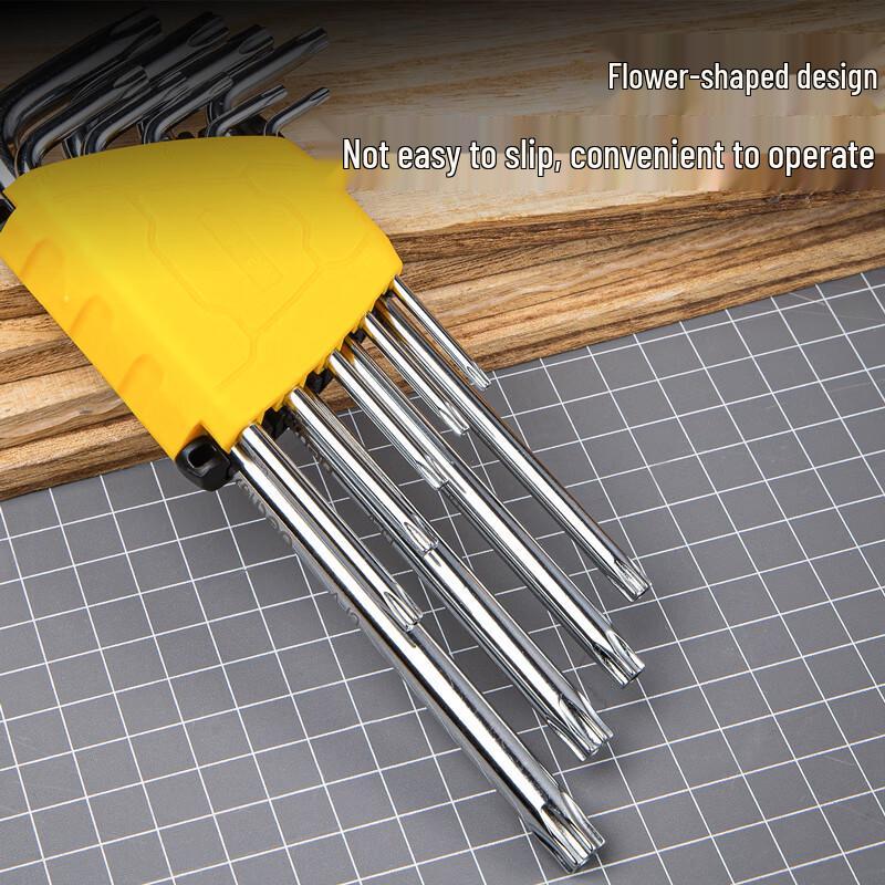 Deli Набор из 9 шестигранных ключей Torx с защитой