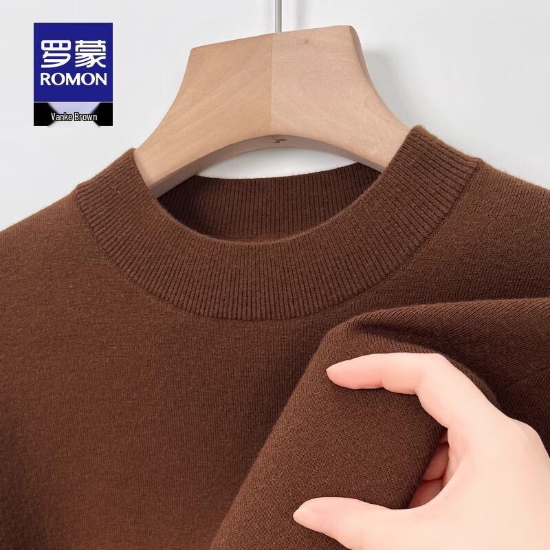 ROMON Men's 2024 Mock Neck Business Casual Thick Knit Sweater