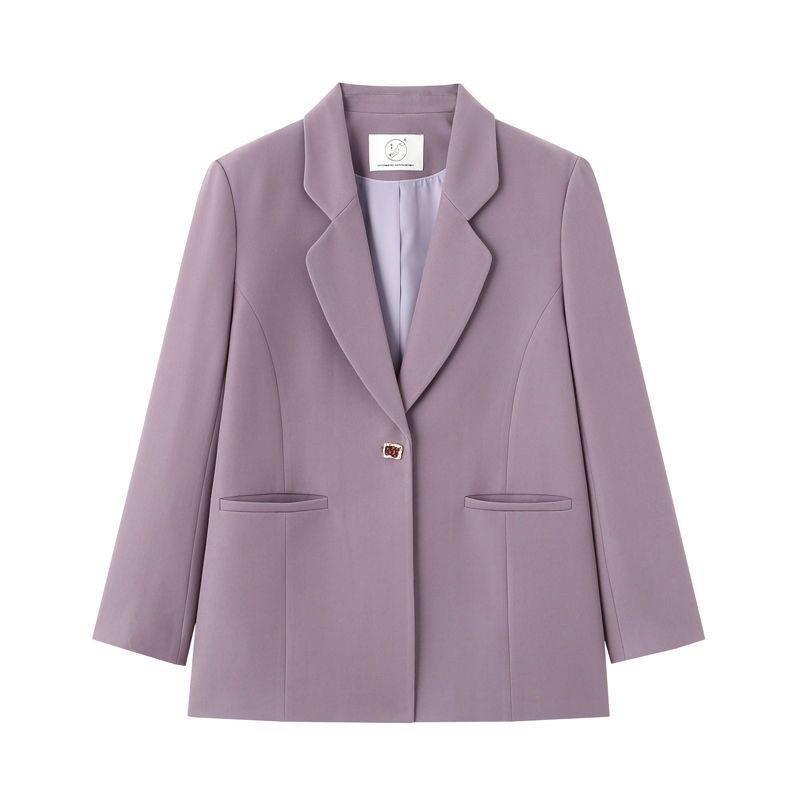 Фиолетовый блейзер женский весенне-осенний дизайн Sense твил ретро повседневный и тонкий маленький костюм