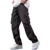 Мужские летние брюки с несколькими карманами, эластичным поясом на шнурке, свободные брюки-карго, однотонные уличные брюки для походов на свежем воздухе, кемпинга