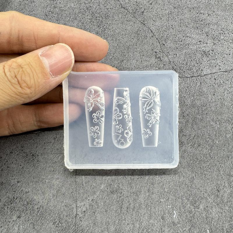 Прозрачный силиконовый молд для нейл-арта Изысканный ручной работы Бабочка Бант Цветок 3D Аксессуар для нейл-арта DIY Креативный молд для нейл-арта Подарок