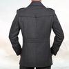 Winter Trench Coat for Men Fashion Mens Jackets Version of Woolen Men's Jacket Double Collar Warm Woolen Coat