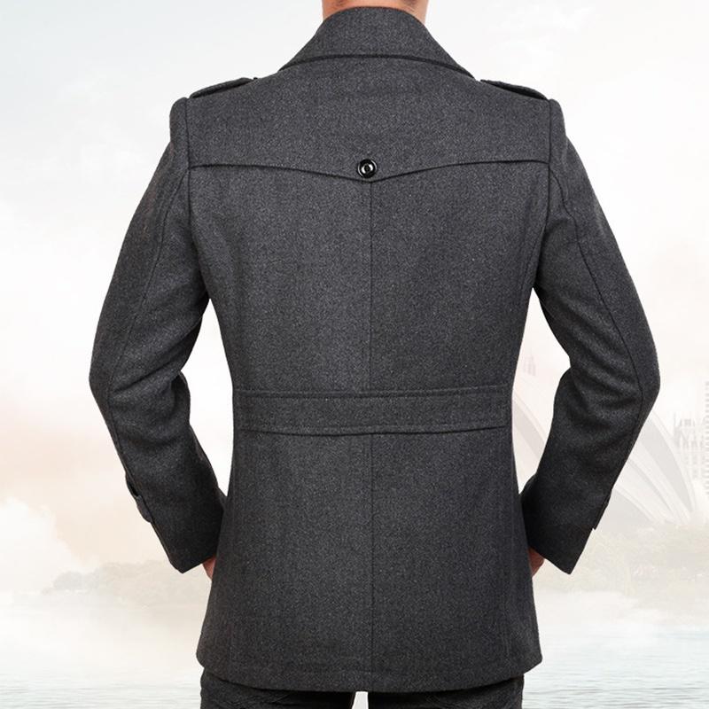 Winter Trench Coat for Men Fashion Mens Jackets Version of Woolen Men's Jacket Double Collar Warm Woolen Coat