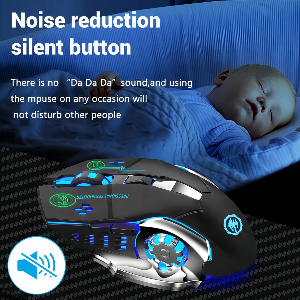 Мышь Bluetooth 5.2 RGB Игровая мышь 2.4G Беспроводная мышь Перезаряжаемая Бесшумная мышь 3600 DPI Мышь Мыши для Macbook Ноутбука Планшета