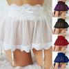 Garter Belt Skirt Perspective Skin-friendly Short Sexy Four-breasted Lace Garter Skirt for Anniversary