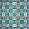 Royal Samt Stoff Polyester Zum Nähen - Motiv Portugiesisches Mosaik