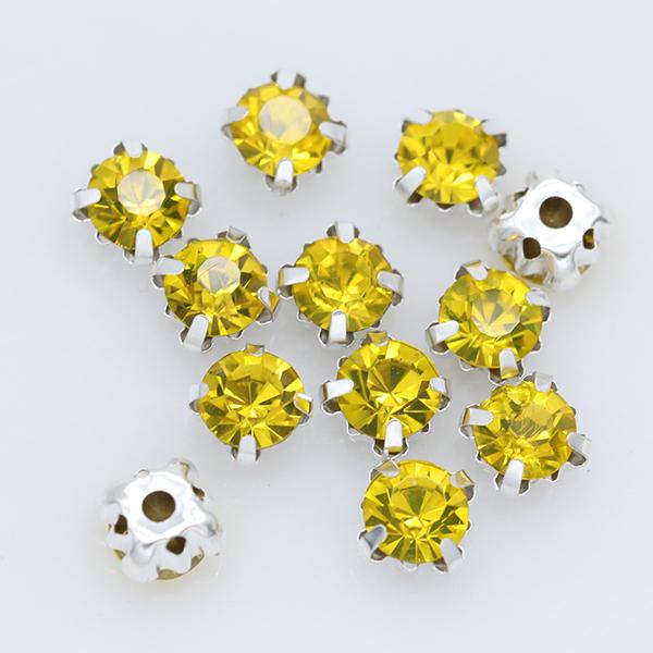 40 цветов 4 мм 100 шт./упак. стеклянные круглые пришивные стразы с серебряными когтями для украшений, свадебных платьев, одежды, поделок, отделки