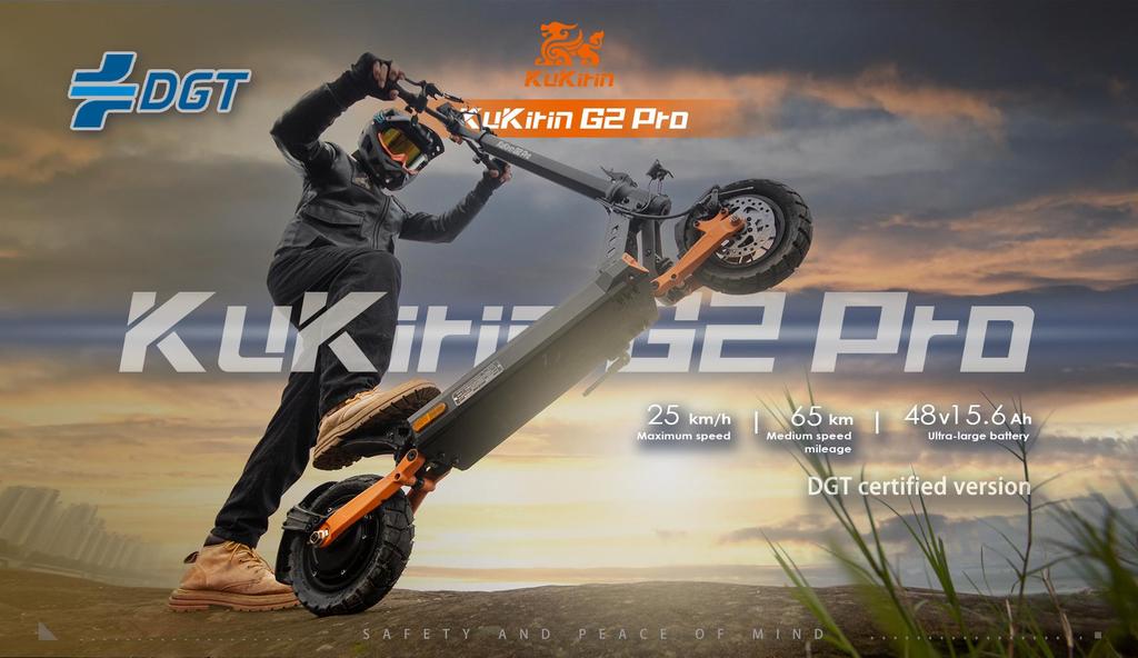 Foldable electric scooter Kukirin G2 Pro (VMP), 500W motor, 48V 15.6AH battery, top speed 25KM/H, cruising range 65KM, 9-inch tires