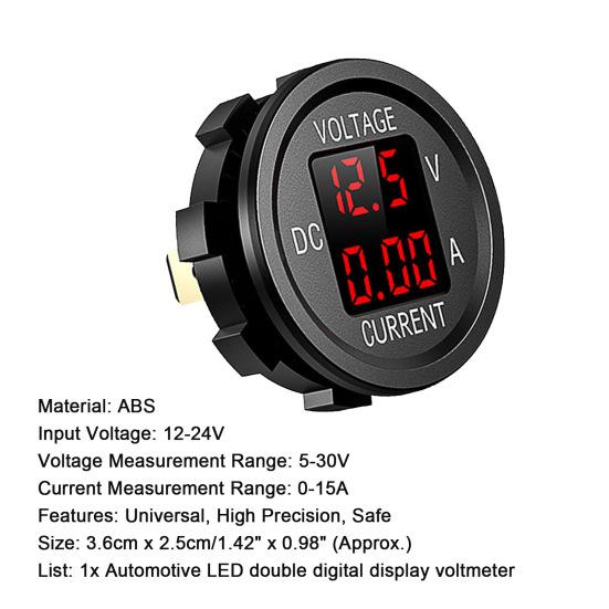 Excellent Voltage Current Meter Wide Application Car Accessories Short-circuit Protection