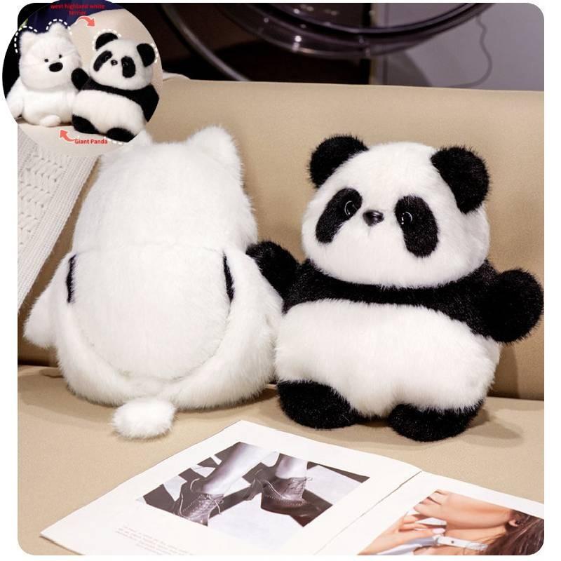 Adorable Reversible West Highland White Terrier Panda Plush Toy For Kids Birthday Gifts