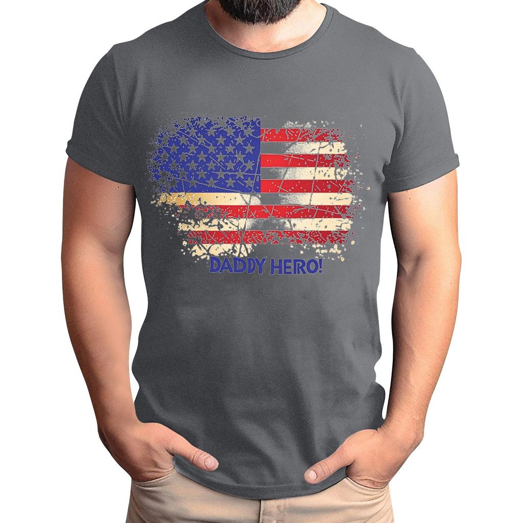 Мужская футболка с принтом флага ко Дню отца, мужской свободный повседневный топ с коротким рукавом