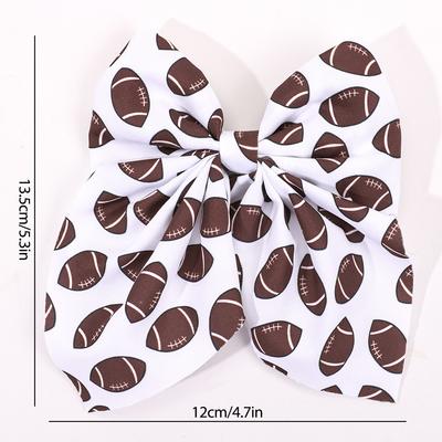 1 шт. Заколки для волос с принтом футбола, большие банты из ленты, заколки-невидимки, модные реквизиты для фотосессий, сувенирные заколки-автоматы, аксессуары для волос